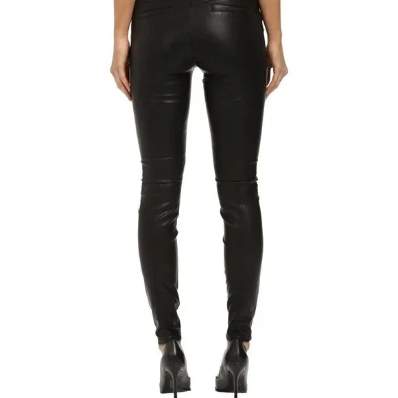 BLANK NYC Black Vegan Leather & Suede Leather Pants Leggings Women's 24 NWTS (k) - Picture 4 of 12